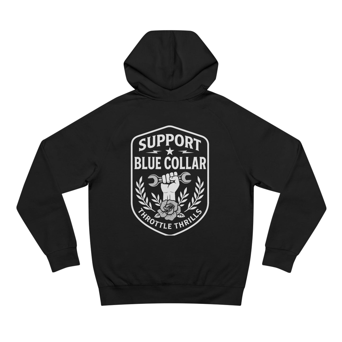 Support Blue Collar Pullover Hoodie